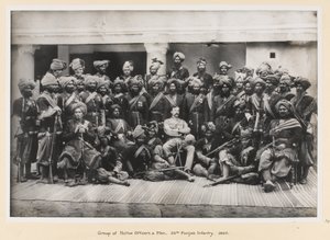 Gruppe von einheimischen Offizieren und Männern, 20. Punjab-Infanterie von Unknown photographer