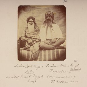 Häuptlinge aus Ranjit Singhs Heimatstadt: sein Onkel, Jodh Singh Mann (links), und Man Singh Vuraich, Gujranwala von Unknown photographer