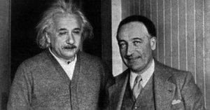 Louis Farigoule alias Jules Romains wird von Albert Einstein empfangen, Princeton, USA von Unknown photographer