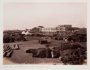 Madras Blick auf den Südstrand vom Pier und zeigt die Gerichtsgebäude, ca. 1885 von Unknown photographer