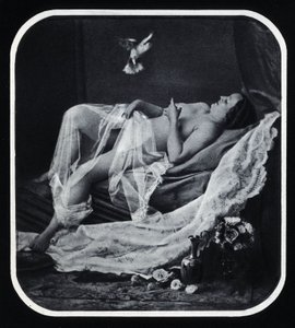 Nackte Frau liegend um 1850 Anonyme Fotografie