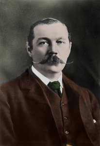 Porträt von Sir Arthur Conan Doyle (1859-1930), englischer Schriftsteller, Schöpfer der Figur „Sherlock Holmes“.