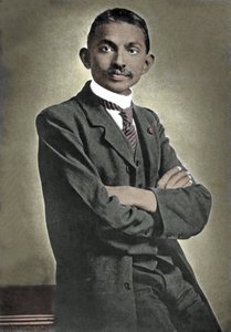 Porträt des politischen Führers Mohandas Karamchand Gandhi (1869-1948), bekannt als der Mahatma, indischer politischer und spiritueller Führer