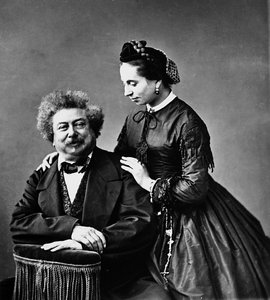 Porträt des Schriftstellers Alexandre Dumas mit seiner Tochter von Unknown photographer