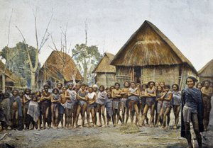 Dorf Moi und Bewohner von Kontai, Annam, ca. 1895, „Rund um die Welt“, Ende 19. Jahrhundert von Unknown photographer