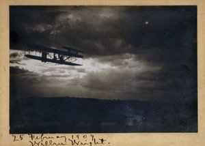 Wilbur Wright im Flug, mit Autogramm 
