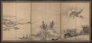 Chinesische Pavillons in einer Landschaft