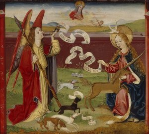 Die Verkündigung. Die mystische Einhornjagd, 1489 von Upper Rhenish Master