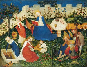 Der kleine Garten des Paradieses von Upper Rhenish Master