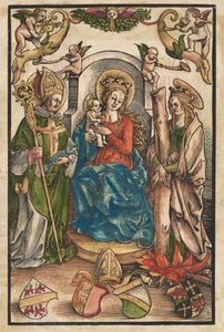 Die Madonna mit dem heiligen Ulrich und der heiligen Afra [recto], ca. 1511 von Urs Graf