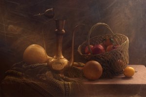 Klassisches Obstkorb-Stillleben von UstinaGreen
