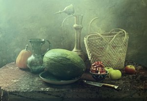Rustikales Melonen-Stillleben von UstinaGreen