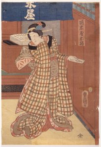 Dame mit Tablet von Utagawa (1786 1865) Kunisada