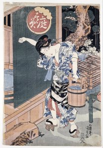 Die Gartenbadewanne von Utagawa Kunisada