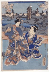Ein Edo-Vergleich von Murasakis Figuren (Edo Murasaki Sugata Kurabe) von Utagawa (1786 1865) Kunisada