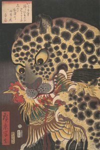 Der Tiger von Ryokoku, aus der Serie Wahre Szenen von Hirokage, 8. Monat, 1860 von Utagawa Hirokage