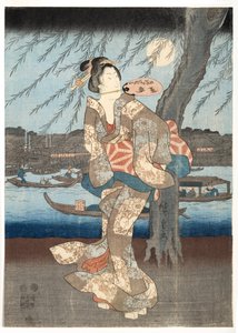 Ein kühler Sommerabend in Ryogoku, 1848-51