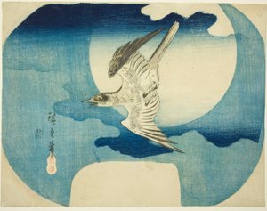 Ein Kuckuck gegen den Mond von Utagawa Hiroshige