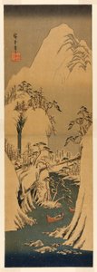 Eine verschneite Schlucht am Fuji-Fluss von Utagawa Hiroshige