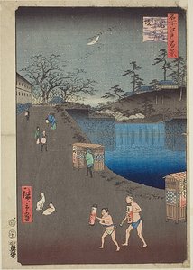 Aoi-Hang, außerhalb des Tora-Tores, Nr.113 aus der Serie "Hundert berühmte Ansichten von Edo" von Utagawa Hiroshige
