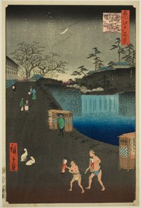 Aoi-Hügel, außerhalb des Tora-Tors, aus der Serie "Hundert berühmte Ansichten von Edo" von Utagawa Hiroshige