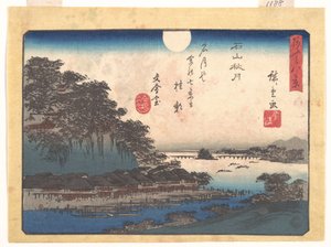 Herbstmond in Ishiyama, aus der Serie Acht Ansichten von Ōmi (Ōmi hakkei) von Utagawa Hiroshige