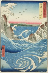 Provinz Awa: Naruto-Strudel (Awa, Naruto no fuha), aus der Serie "Berühmte Orte in den sechzig Provinzen (Rokujuyoshu meisho zue)" von Utagawa Hiroshige