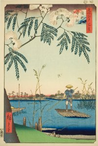 Ayase-Fluss und Kanegafuchi (Ayasegawa Kanegafuchi), aus der Serie "Hundert berühmte Ansichten von Edo (Meisho Edo hyakkei)"