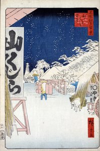 Bikuni-Brücke im Schnee Hundert berühmte Ansichten von Edo