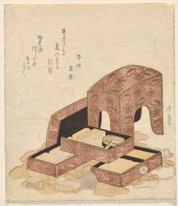 Kalligrafie-Set mit Tabletts verschiedener Siegel von Utagawa Hiroshige