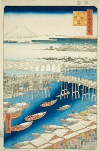 Klares Wetter nach Schnee an der Nihon-Brücke (Nihonbashi yukibare), aus der Serie "Hundert berühmte Ansichten von Edo (Meisho Edo hyakkei)"