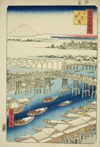 Klares Wetter nach Schnee an der Nihon-Brücke, aus der Serie "Hundert berühmte Ansichten von Edo" von Utagawa Hiroshige
