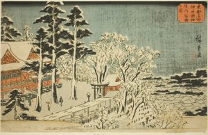 Klares Wetter nach Schneefall im Bezirk des Kanda Myojin Schreins (Kanda Myojin keidai yukibare no zu), aus der Serie "Berühmte Orte in der östlichen Hauptstadt (Toto meisho)" von Utagawa Hiroshige