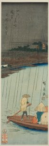 Ferner Blick auf den Kinryuzan-Tempel vom Asakusa-Fluss, aus der Serie "Berühmte Orte in Edo (Edo meisho)"