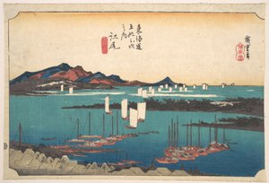 Fernsicht auf den Miho-Strand von Ejiri von Utagawa Hiroshige