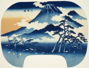 Fernsicht auf den Berg Asama im Shinshu-Distrikt von Utagawa Hiroshige