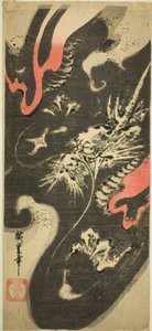 Drache in Wolken von Utagawa Hiroshige