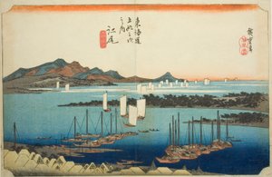 Ejiri: Ferne Aussicht auf Miho, aus der Serie "Dreiundfünfzig Stationen der Tokaido-Straße" von Utagawa Hiroshige