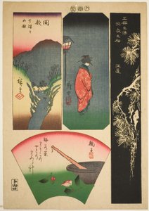 Ejiri, Fuchu, Mariko und Okabe, Nr. 6 aus der Serie "Bilder der dreiundfünfzig Stationen des Tokaido (Tokaido gojusan tsugi zue)" von Utagawa Hiroshige
