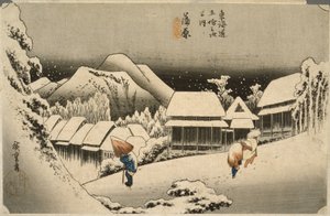 Abendschnee in Kanbara von Utagawa Hiroshige