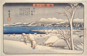 Abendschnee auf dem Uchikawa: Die acht Ansichten von Kanazawa von Utagawa Hiroshige