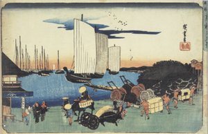 Abendansicht bei Takanawa aus der Serie "Berühmte Orte der östlichen Hauptstadt" von Utagawa Hiroshige