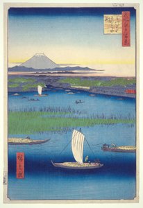 Abschied am Mitsumata-Gabelung, aus der Serie Einhundert berühmte Ansichten von Edo von Utagawa Hiroshige