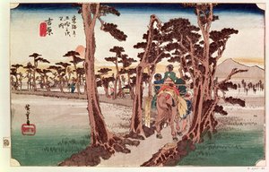 Fuji von Yoshiwara aus 53 Stationen des Tokaido
