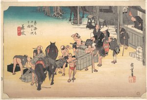 Fujieda; Hito Uma Keitatsu von Utagawa Hiroshige