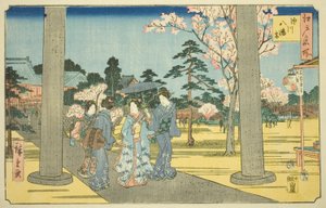 Fukagawa Hachiman-Schrein (Fukagawa Hachimangu), aus der Serie "Berühmte Orte in Edo (Edo meisho)" von Utagawa Hiroshige