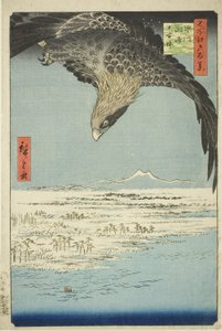 Fukagawa Susaki und Jumantsubo (Fukagawa Susaki Jumantsubo), aus der Serie "Hundert berühmte Ansichten von Edo (Meisho Edo hyakkei)" von Utagawa Hiroshige