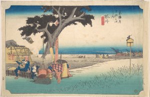 Fukuroi; das Teehaus von Utagawa Hiroshige