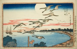 Vollmond in Takanawa (Takanawa no meigetsu), aus der Serie "Berühmte Ansichten der östlichen Hauptstadt (Toto meisho)" von Utagawa Hiroshige