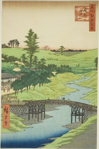 Furukawa-Fluss, Hiroo, aus der Serie "Hundert berühmte Ansichten von Edo" von Utagawa Hiroshige